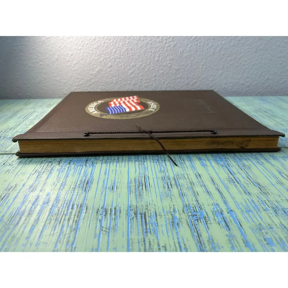 Vintage 1940s WWII Era Mastercraft America First Flag Scrapbook Album 12x15